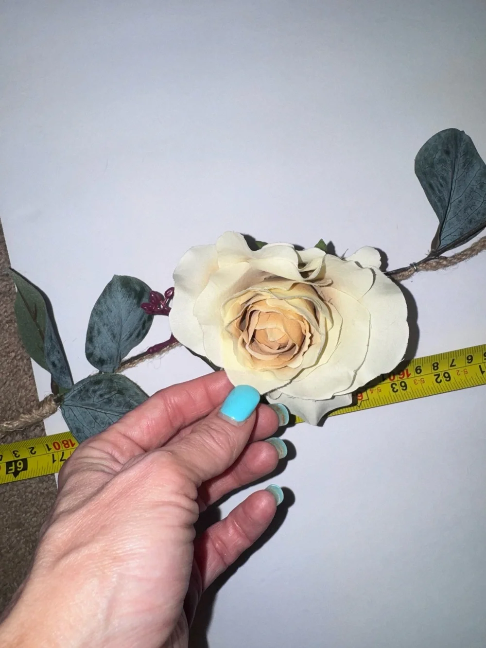 Cream and Mauve Roses & Greenery Stem Garland